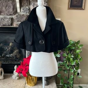 Wool bolero cropped shrug.